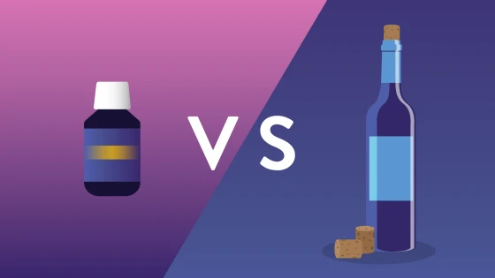 Illustratie met alcohol en DroomSap