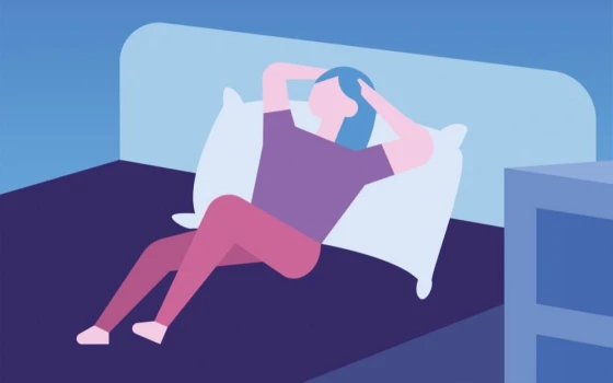 Illustratie van vrouw met doorslaapproblemen