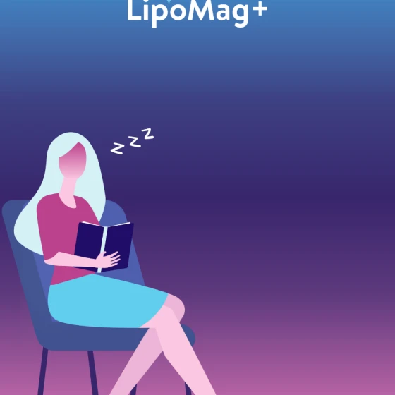 Illustratie van vrouw met overgangsklachten die slaperig is