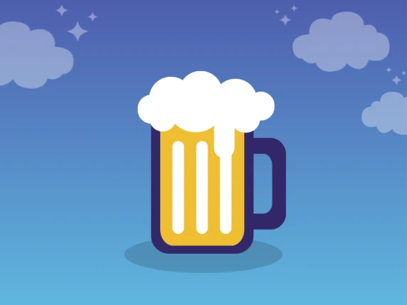 Illustratie met glas bier