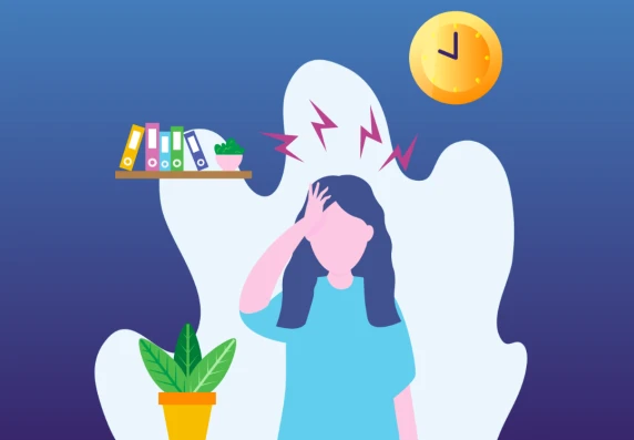 Illustratie van kind met stress