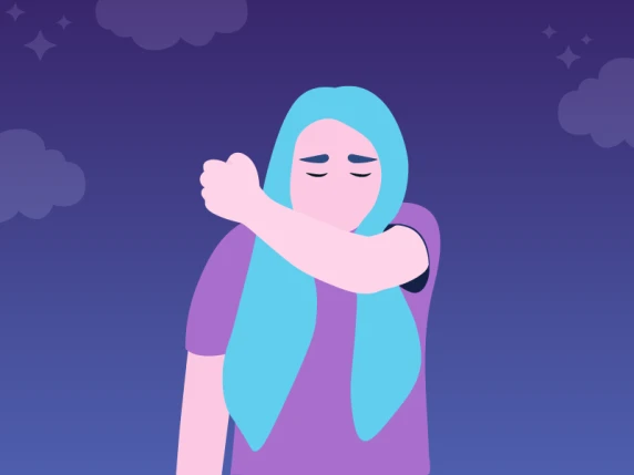 Illustratie van hoestende vrouw