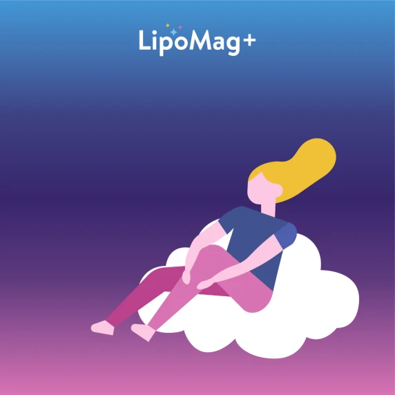 Illustratie vrouw op wolk