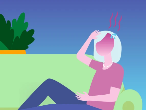 Vrouw die het warm heeft door magnesium tekort